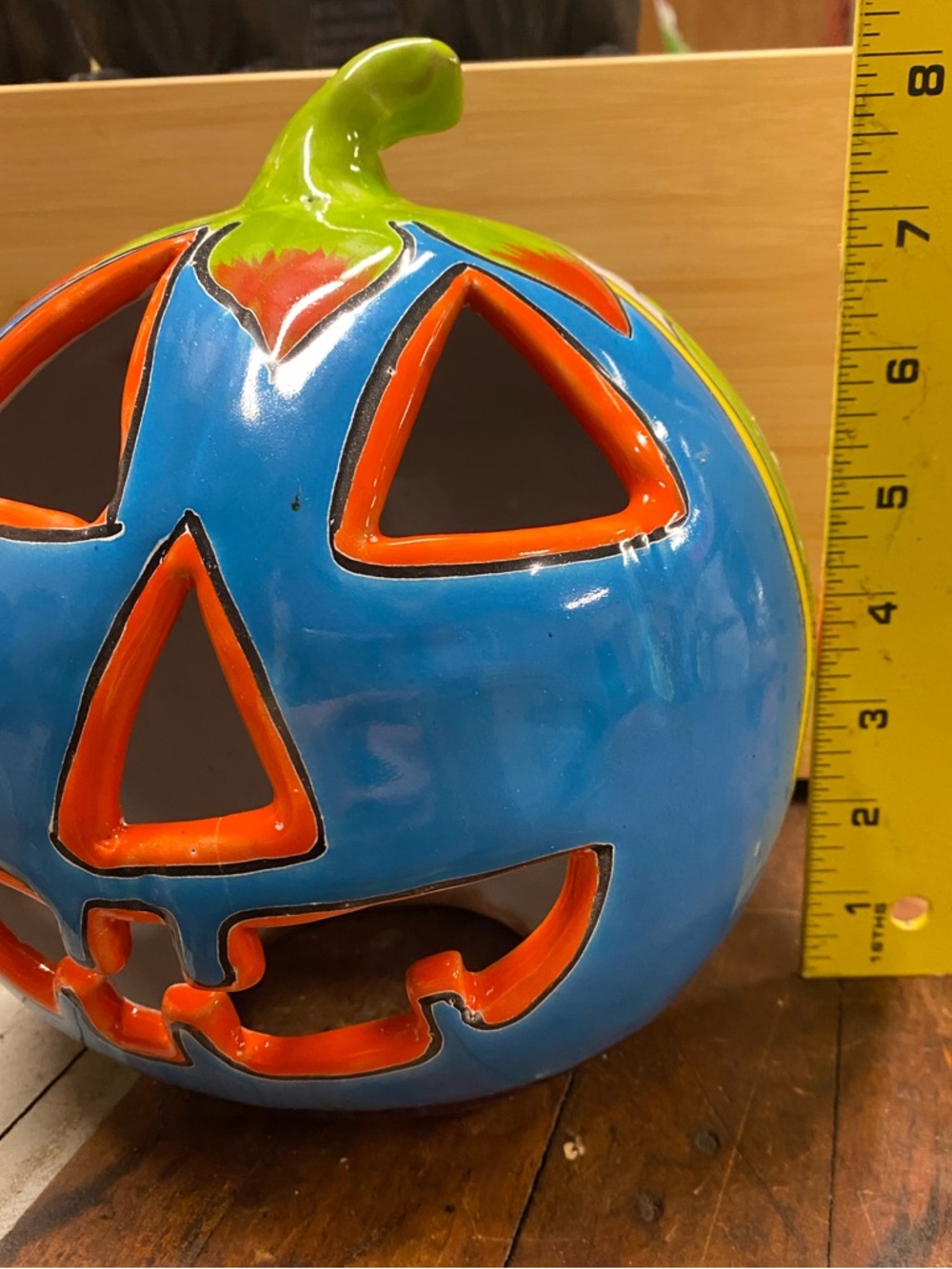 Venegas Hand Made Talavera Jack O’Lantern Pumpkin | Floral Ceramic Pottery - Picture 12 of 13